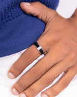 Men's Silvery Black Ring