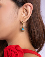 Turquoise Round Hoop Earrings