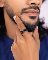 Men's Black Braided Ring