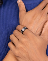 Minimalistic Frosted Black Ring