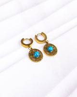 Turquoise Round Hoop Earrings