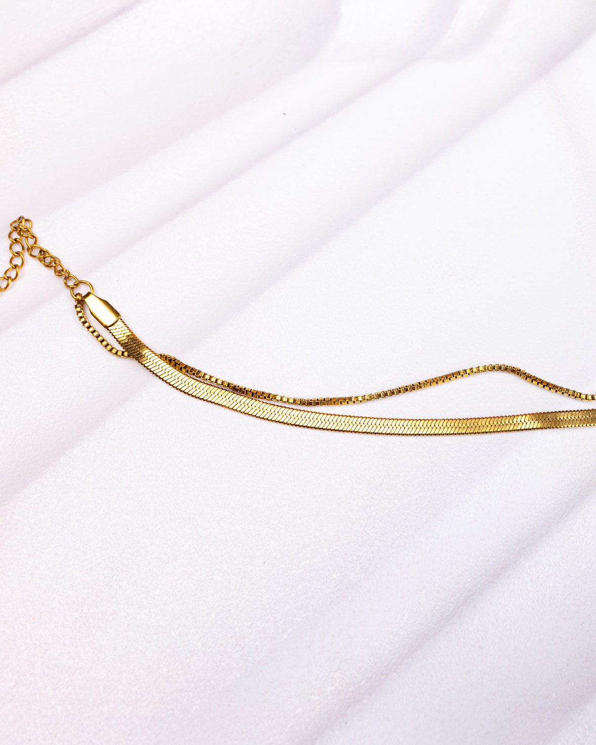 Minimalistic Solid Layered Anklet