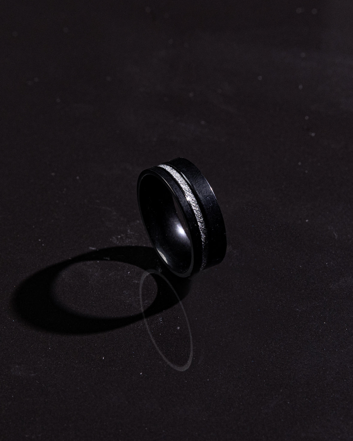 Minimalistic Frosted Black Ring