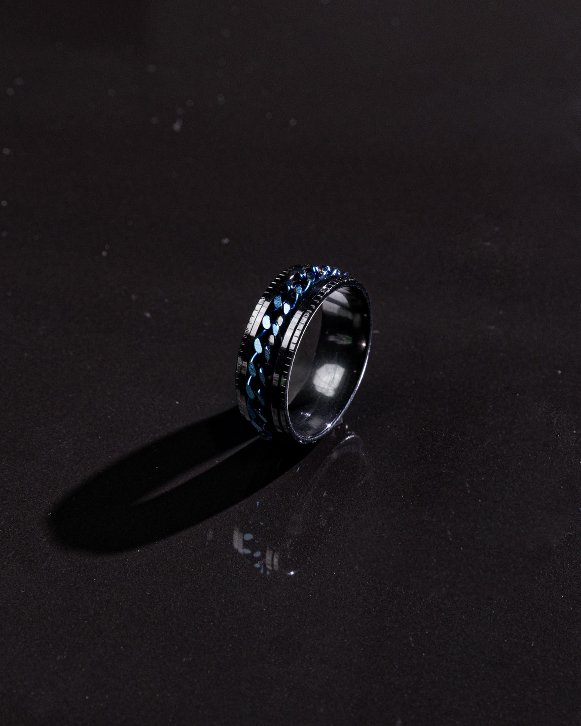 Men's Blue Braided Ring