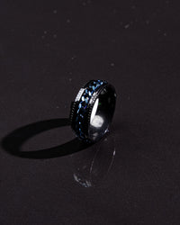 Men's Blue Braided Ring
