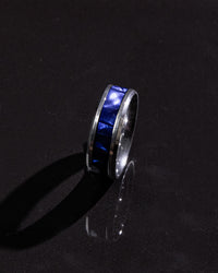 Men's Textured Blue Ring
