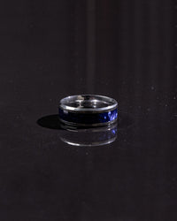 Men's Textured Blue Ring