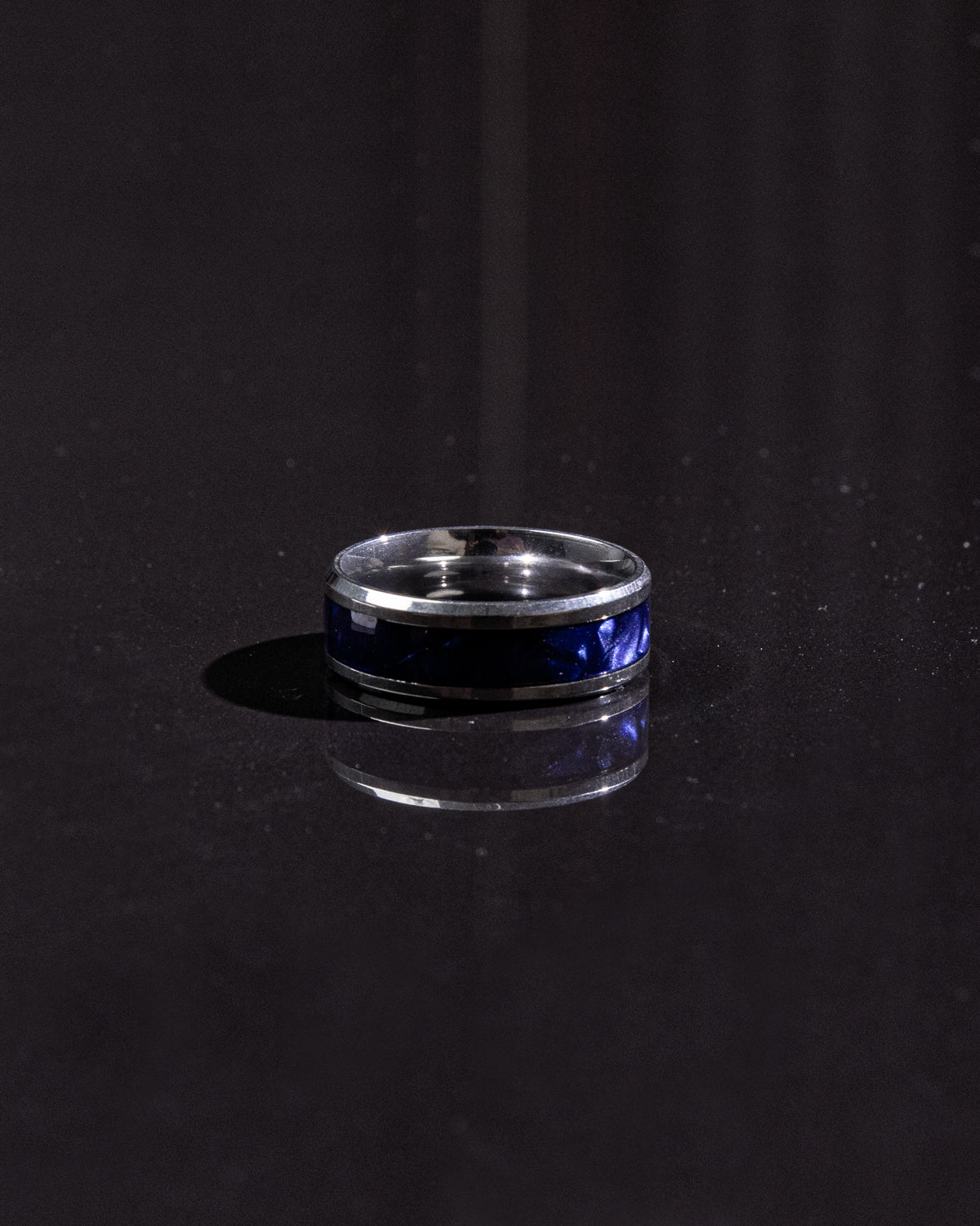 Men's Textured Blue Ring