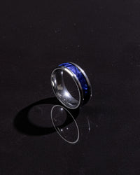 Men's Textured Blue Ring