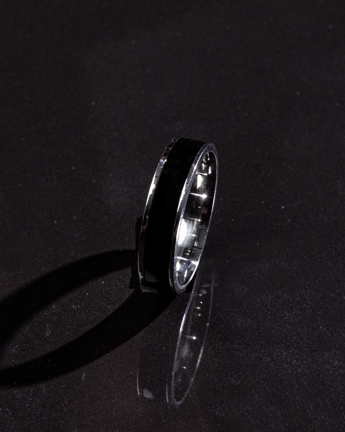 Men's Silvery Black Ring