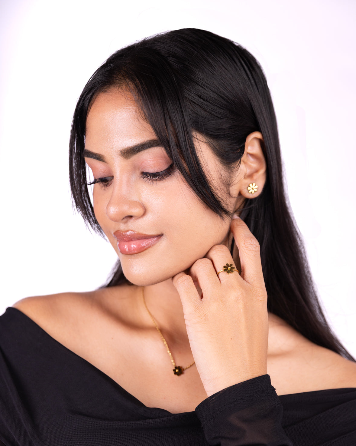 Classic Flower Charm Jewellry Set (4pcs)