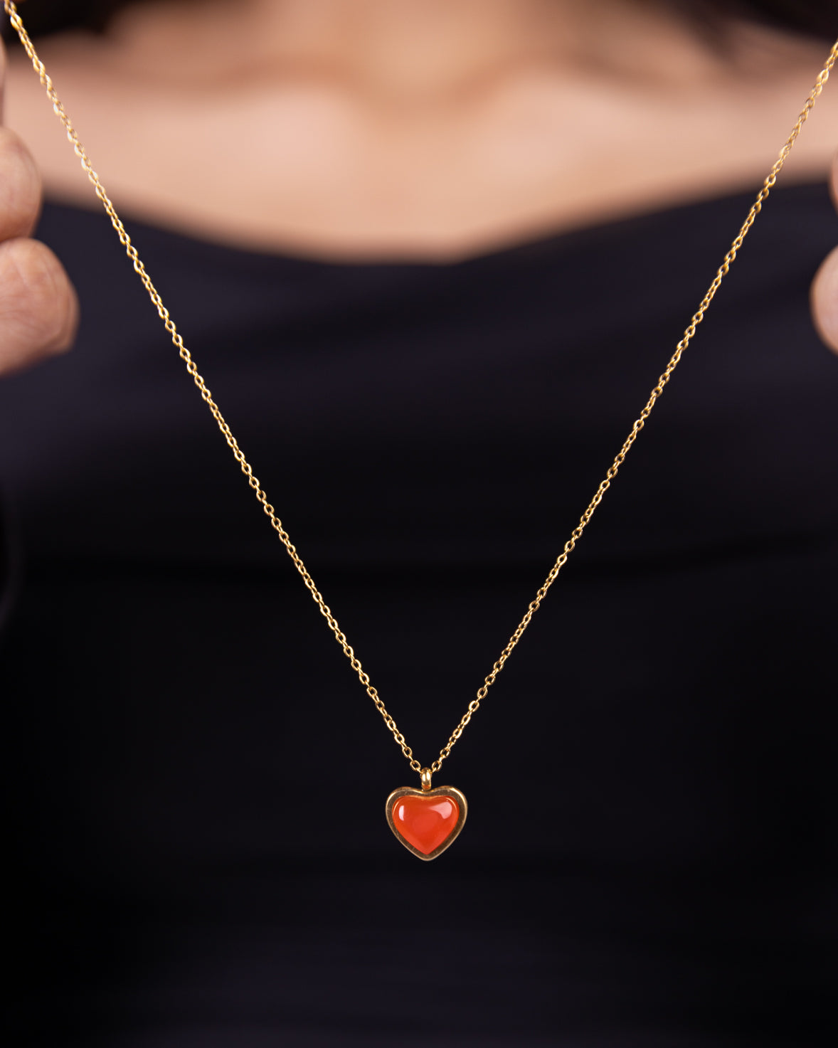 Red Heart Charm Necklace