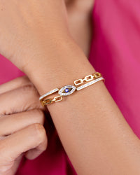 Rhinestone Evil-Eye Bangle