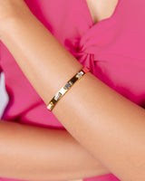 White Cubic Stone Bangle