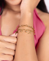 Layered Cross Charm Bracelet