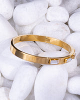 White Cubic Stone Bangle