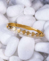Rhinestone Heart Charm Bangle