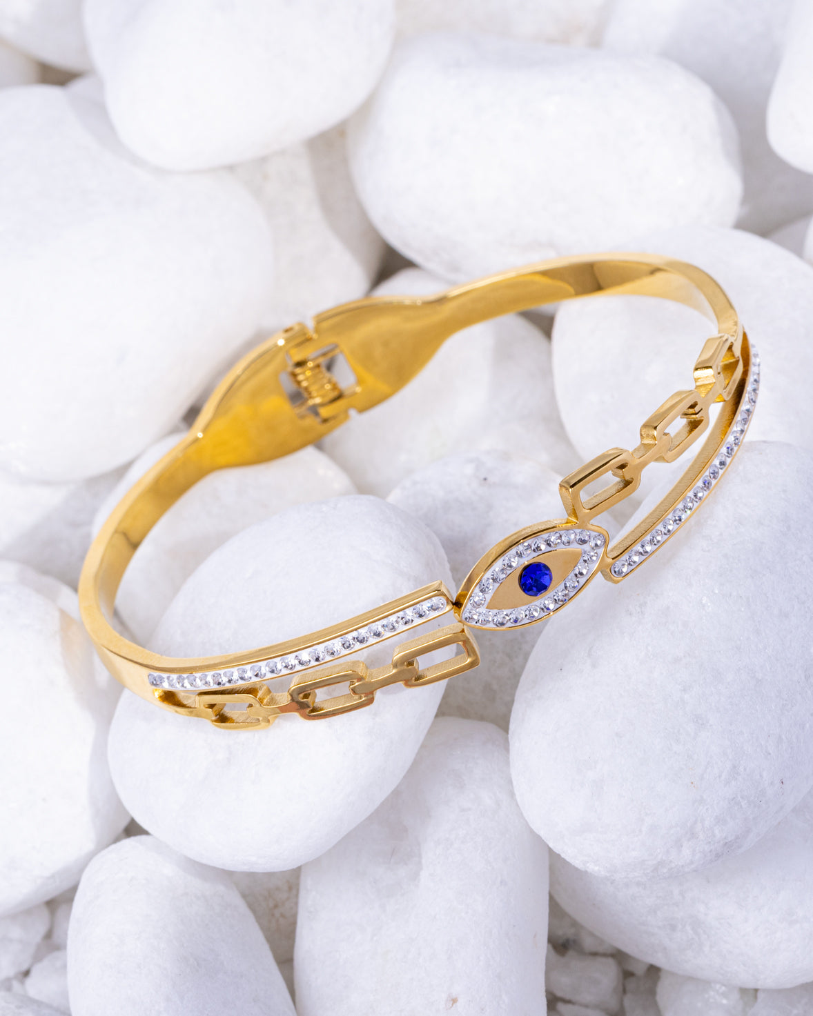 Rhinestone Evil-Eye Bangle
