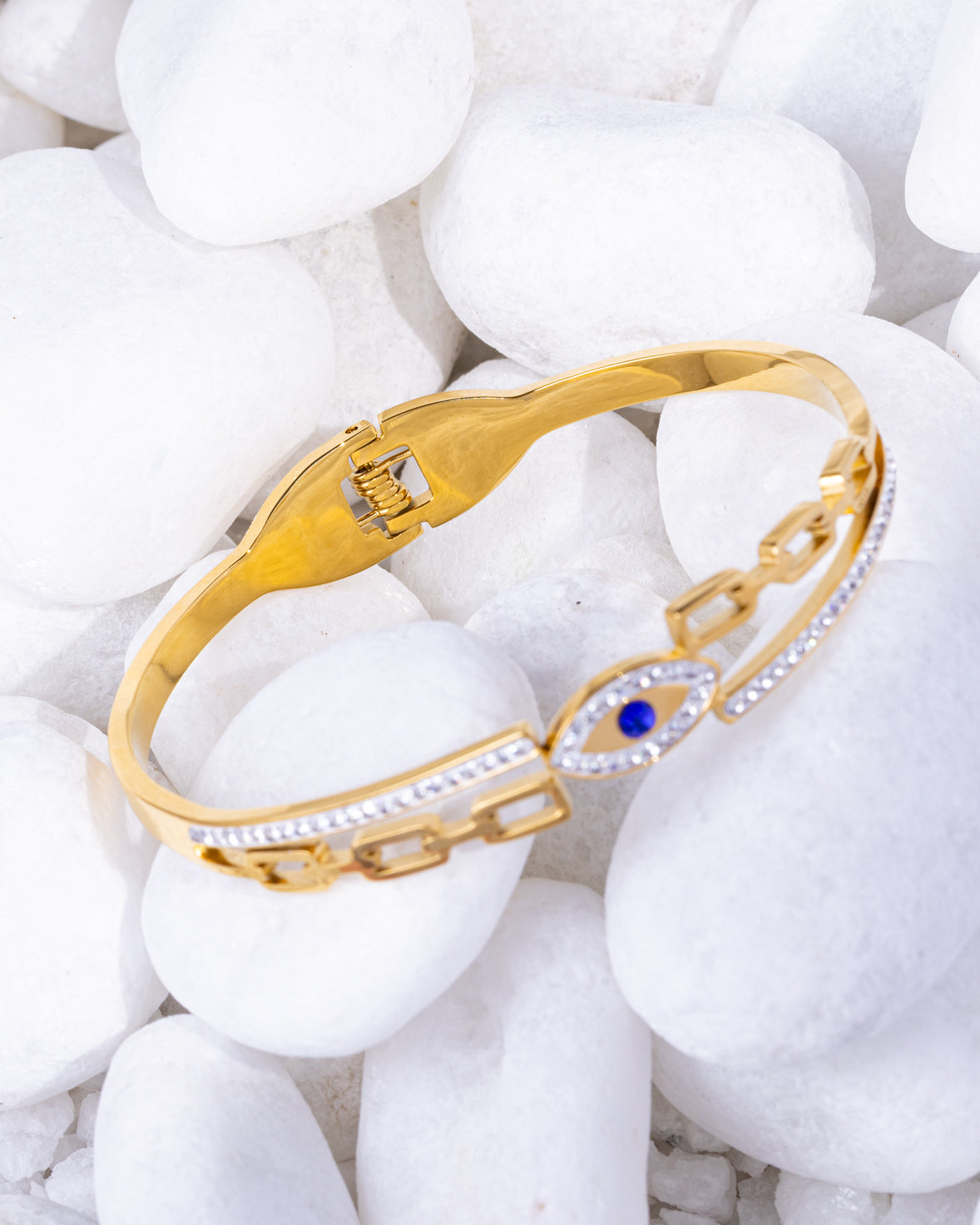 Rhinestone Evil-Eye Bangle