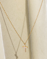 Stoned Cross Pendant Necklace