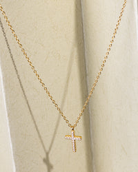 Stoned Cross Pendant Necklace