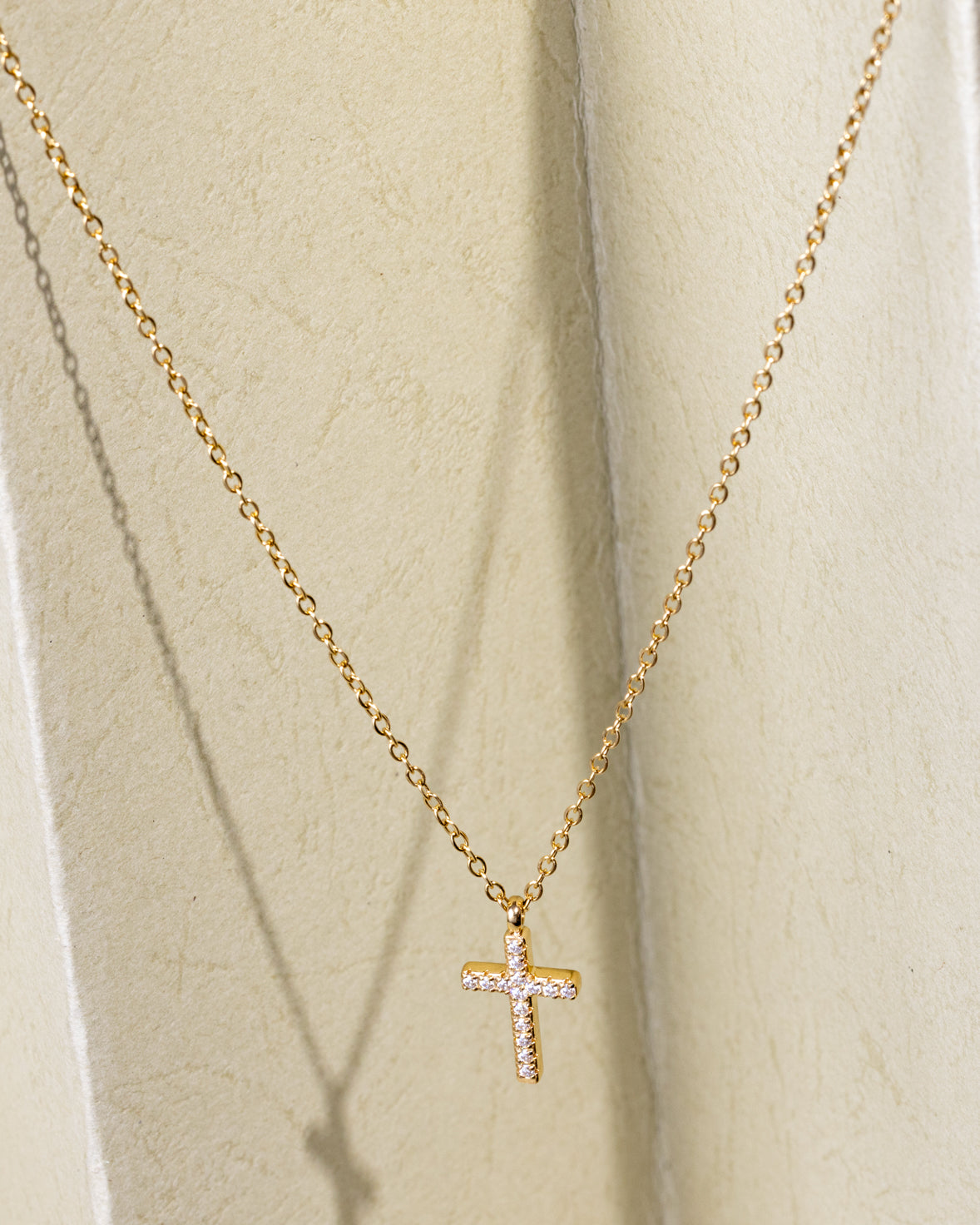Stoned Cross Pendant Necklace