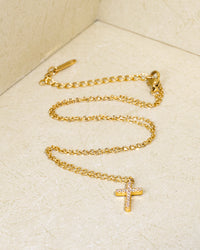 Stoned Cross Pendant Necklace