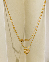 Layered Heart Charm Necklace