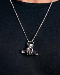 Silver Dumbbell Necklace