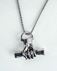 Silver Dumbbell Necklace