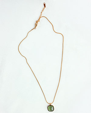Minimalist Green Pendant Necklace