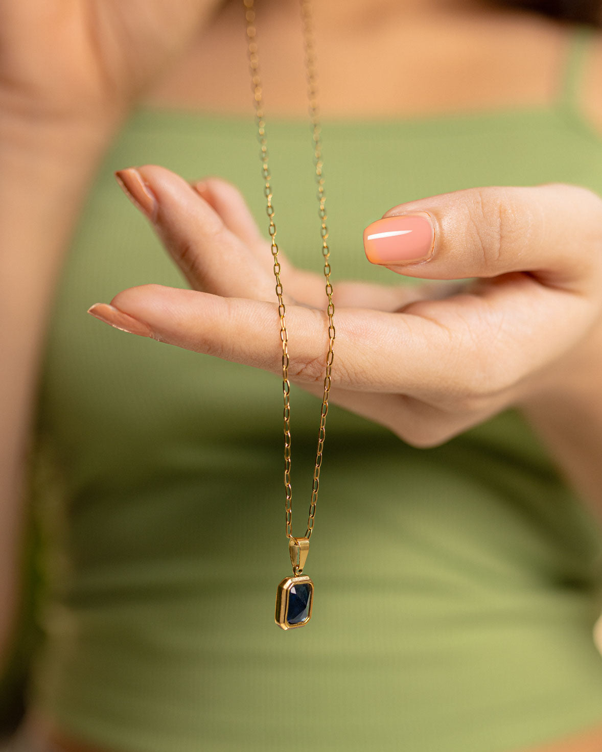 Minimalist Blue Pendant Necklace