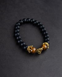 Golden Tiger-Eye Beaded Bracelet