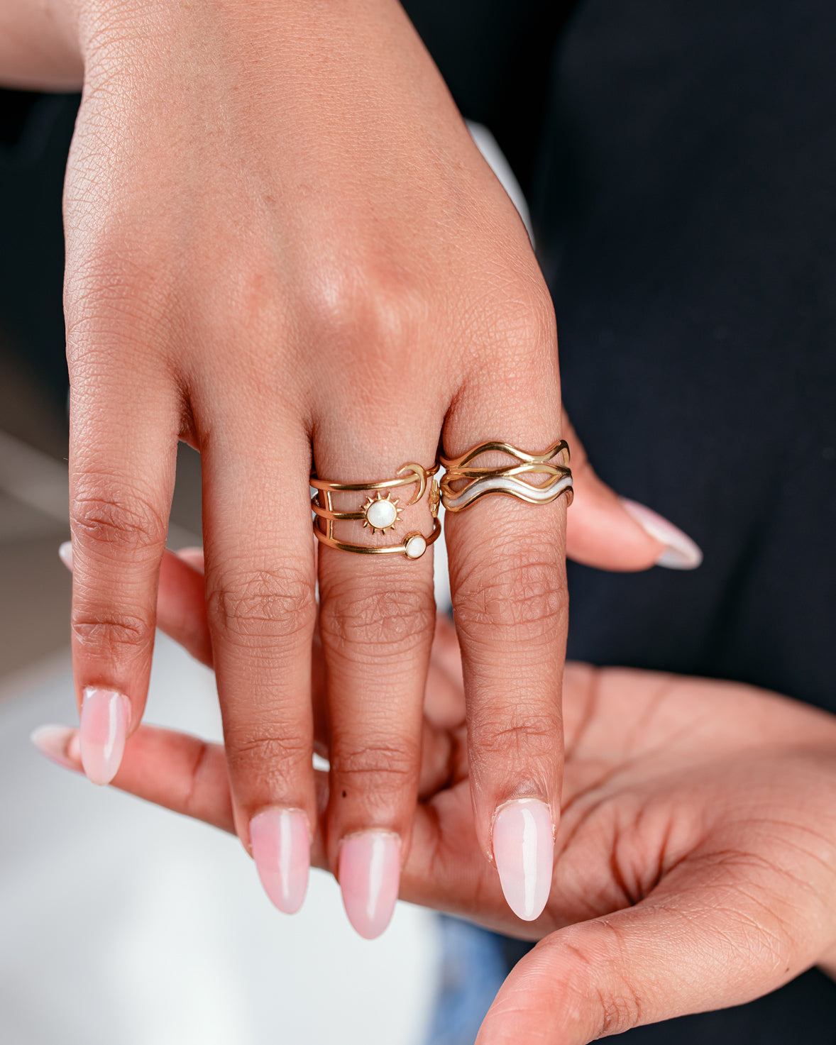 2pcs Classic Charm Ringset