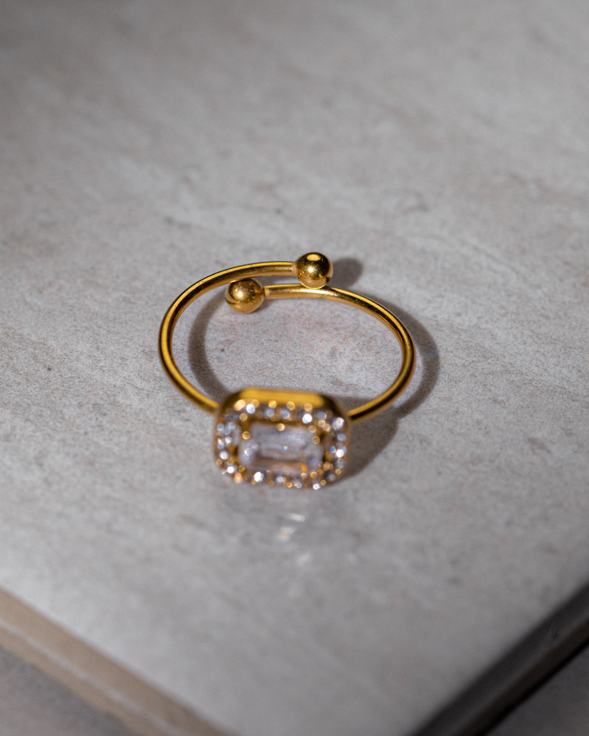 Classic Cubic Stoned Ring