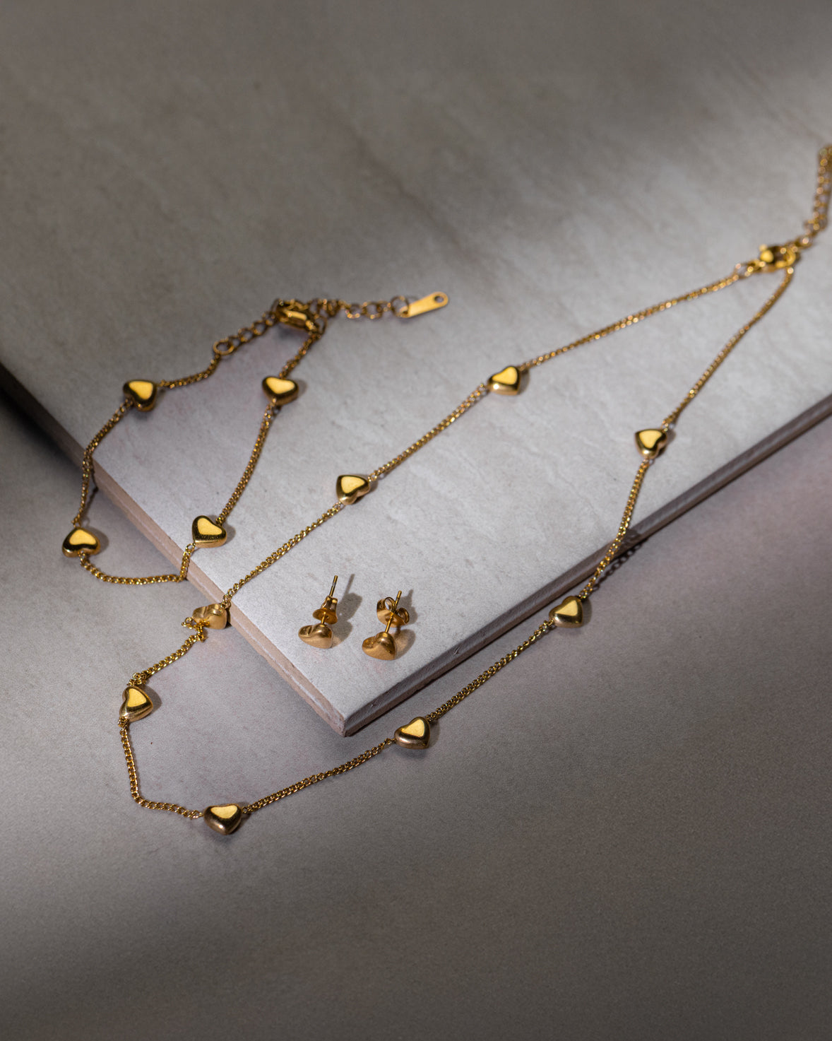 Classic Heart Charm Jewellry Set