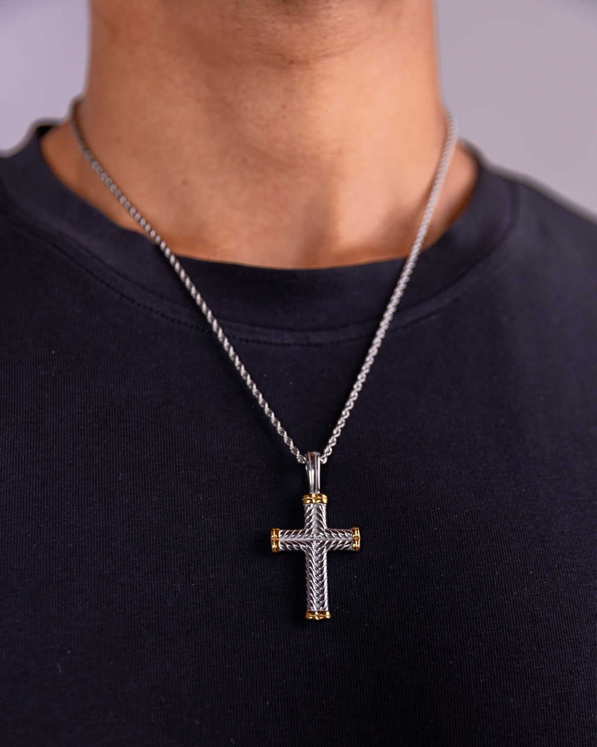 Redefined Rope Cross Necklace